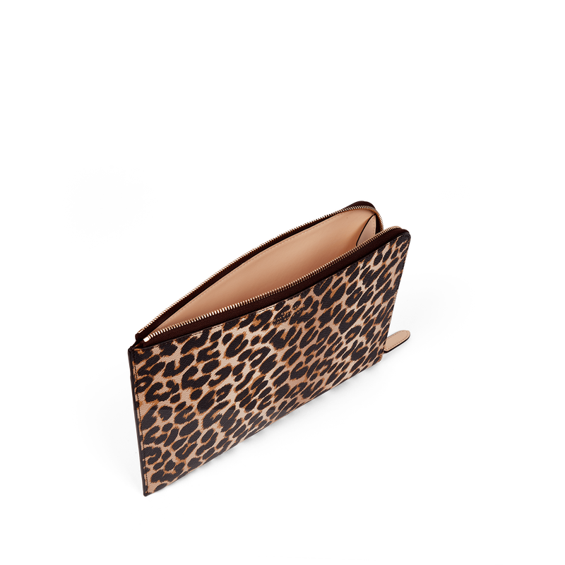 Smythson Slim Pouch in Panama Leopard