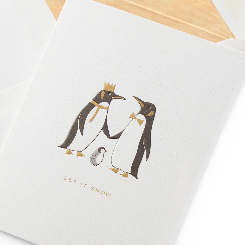 Let it Snow Penguins Christmas Card