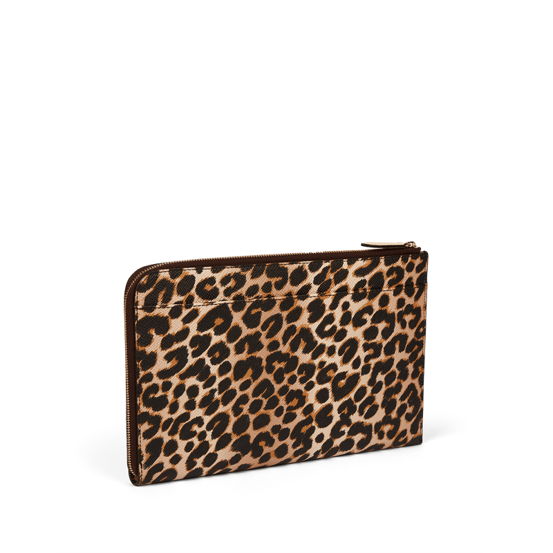 Smythson Slim Pouch in Panama Leopard