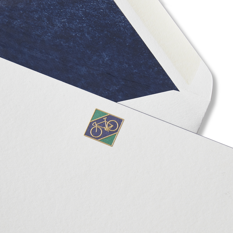 Smythson Set di biglietti per corrispondenza con motivo Bicicletta