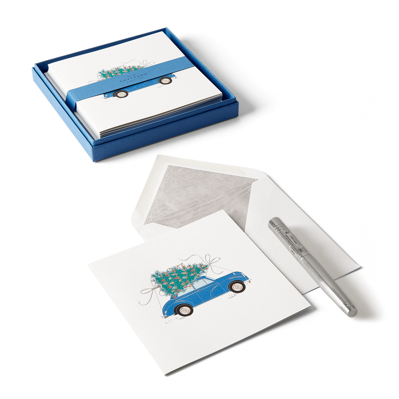 Smythson Set di biglietti natalizi con auto
