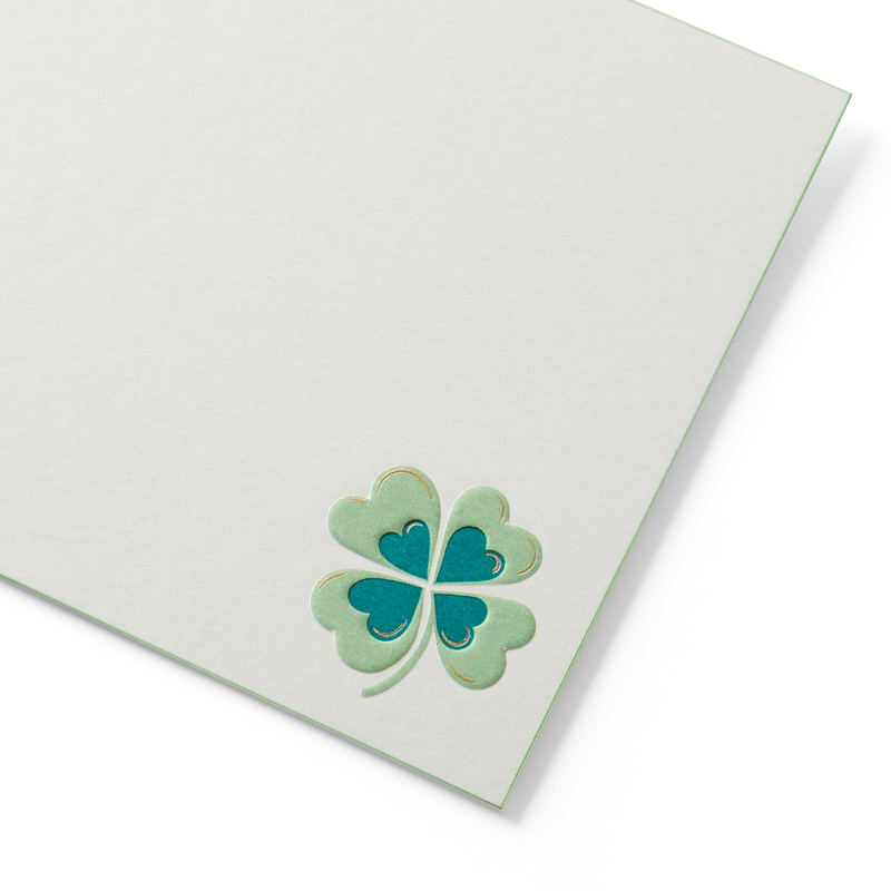Four Leaf Clover Motif Correspondence Cards