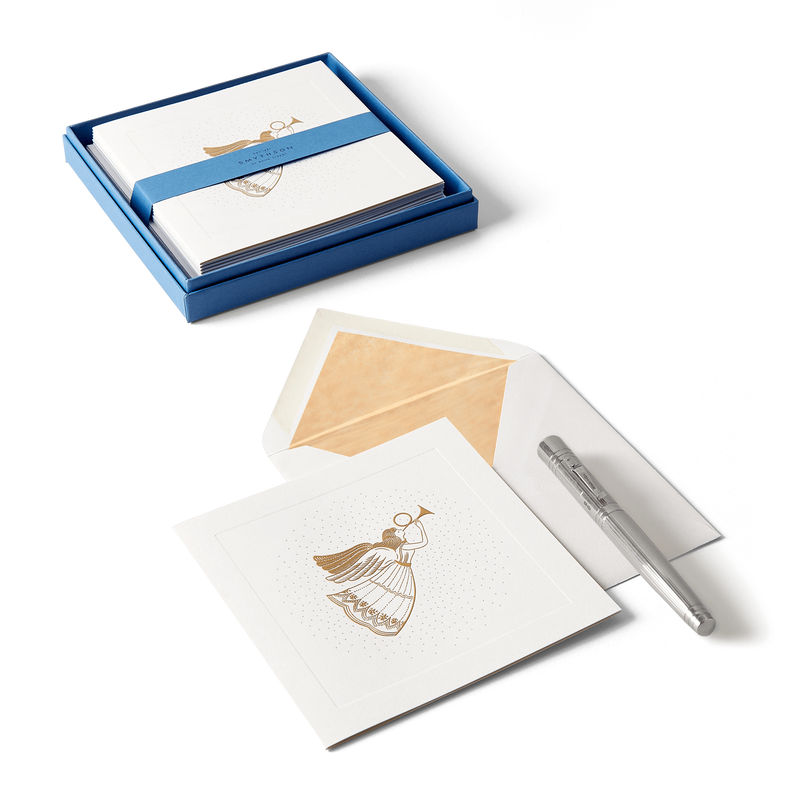 Smythson Set di biglietti natalizi con angelo dorato