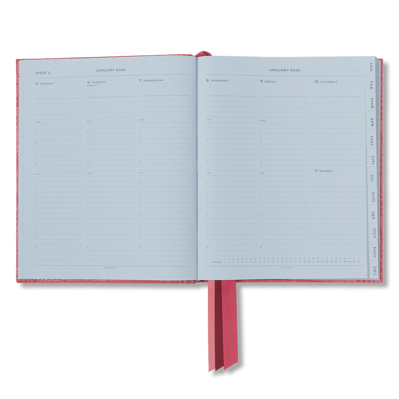 Smythson 2026 Portobello Weekly Vertical Diary in Mara