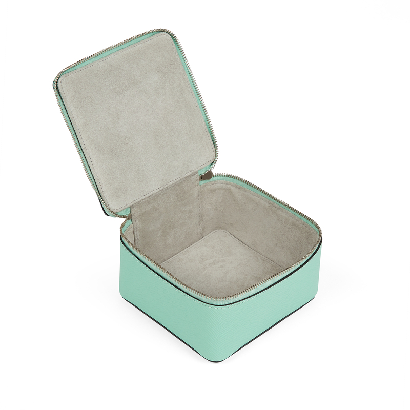 Smythson Large Square Trinket Case in Panama
