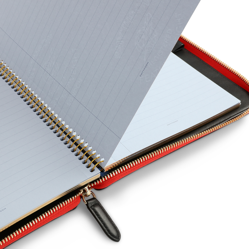 Smythson A5 Writing Folder with Zip in Panama