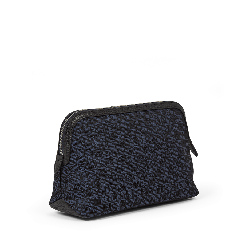 Smythson Reiseetui aus Canvas mit Stempeldesign