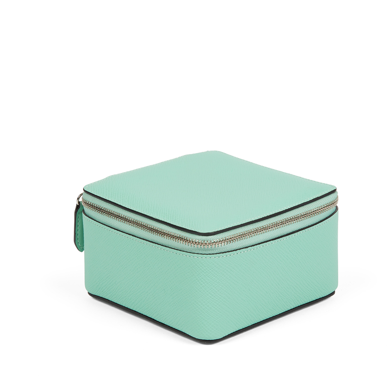 Smythson Large Square Trinket Case in Panama