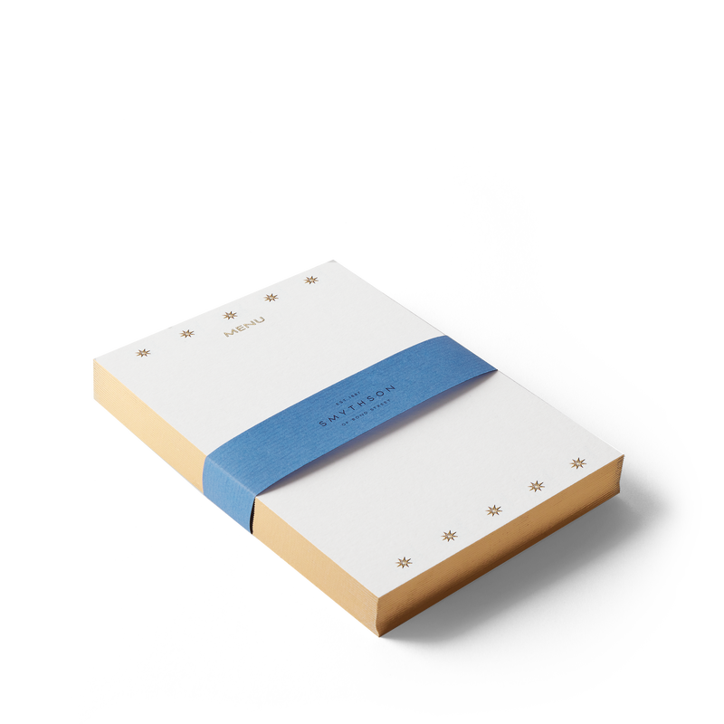 Menù stampati con cornice smerlata