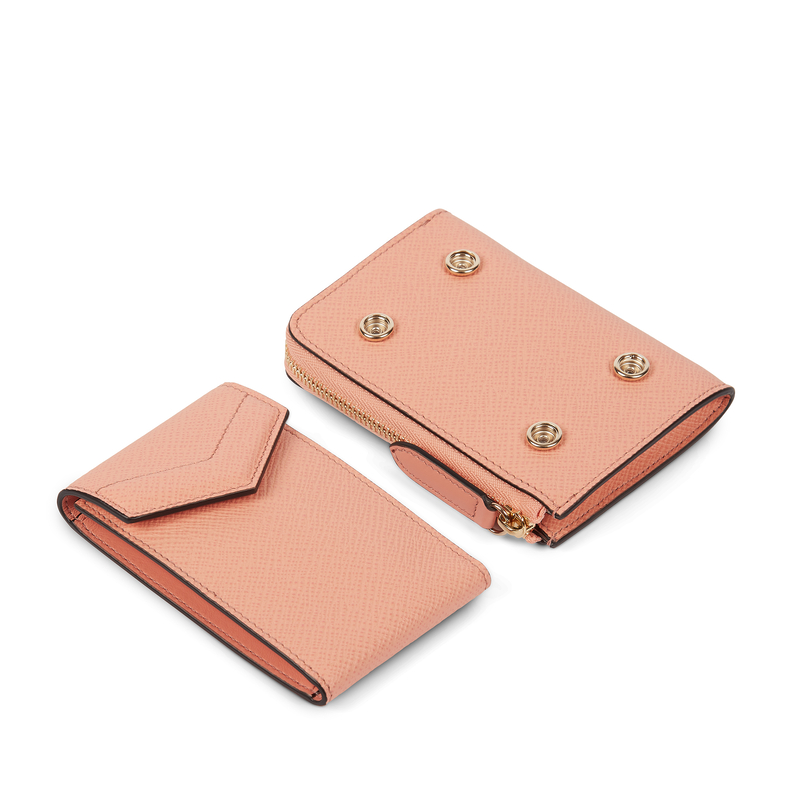 Smythson Portacarte Envelope dotato di pouch con cerniera in Panama