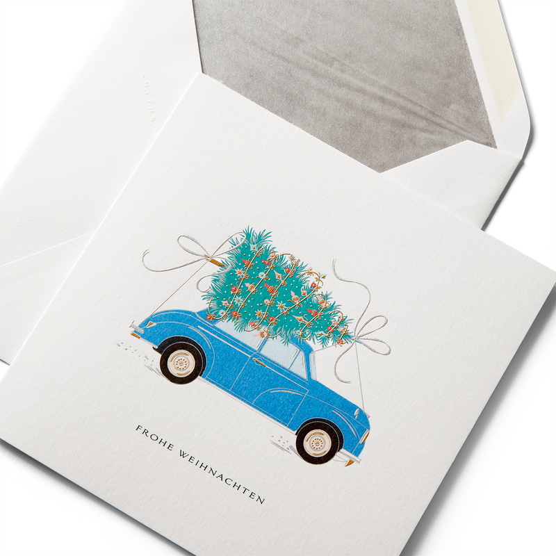 Smythson "Frohe Weihnachten" Auto-Weihnachtskarten-Set