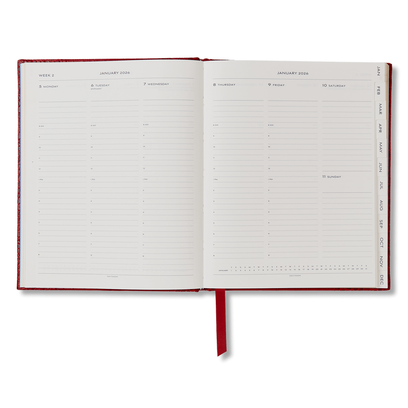Smythson 2026 Kings Weekly Vertical Journal in Mara 