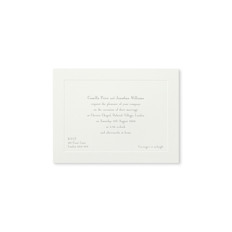 Landscape Wedding Invitation with Platemark