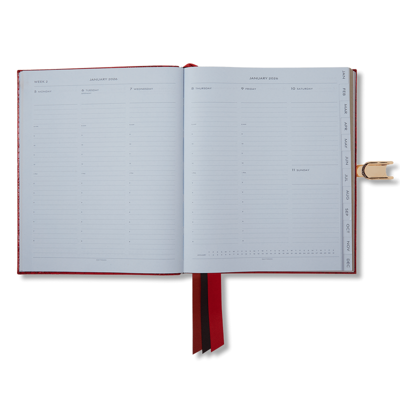 Smythson 2026 Portobello Weekly Vertical Journal with Slide in Mara 