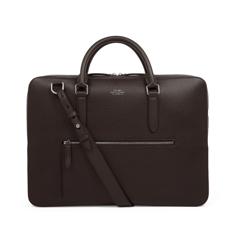 Smythson Slim Briefcase with Zip Front in Ludlow