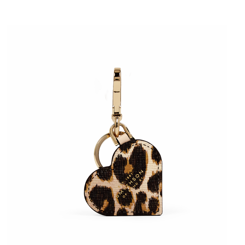 Heart Keyring in Panama Leopard