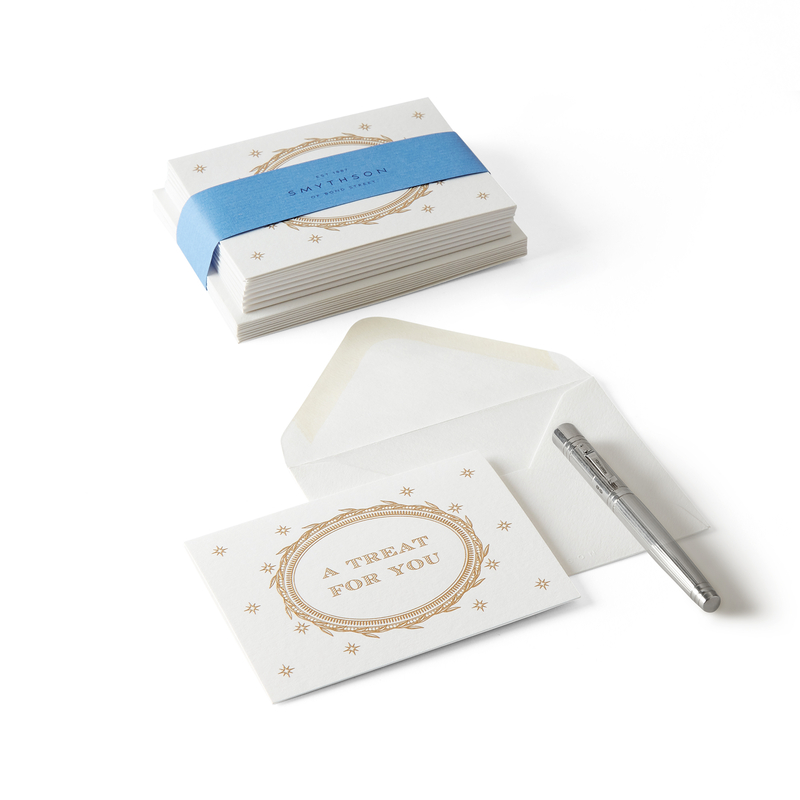 Smythson Set di biglietti per regalo di Natale "Treat For You"