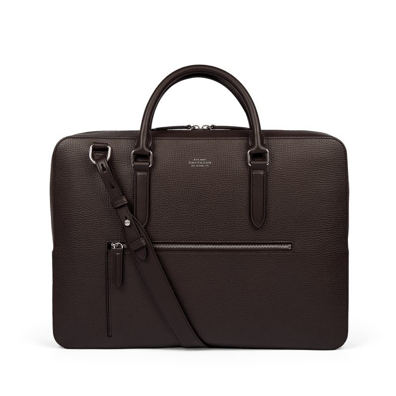 Smythson Slim Briefcase with Zip Front in Ludlow