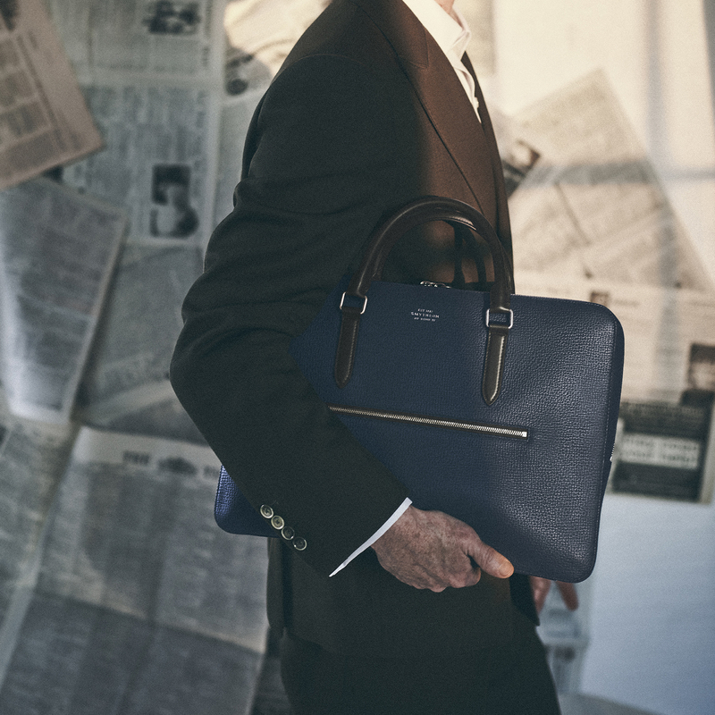 Slim Briefcase with Zip Front in Ludlow