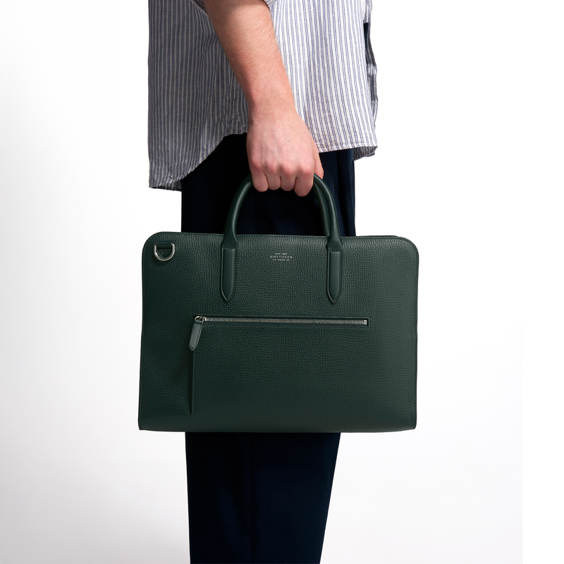 Ultra Slim Briefcase with Zip Front in Ludlow