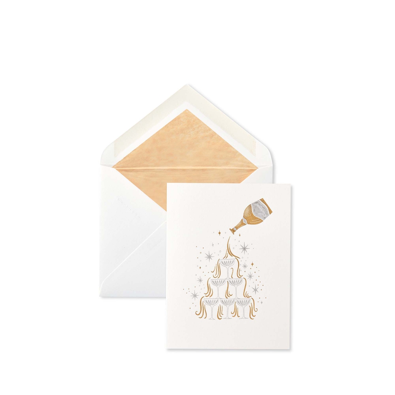 Champagne Christmas Card Set