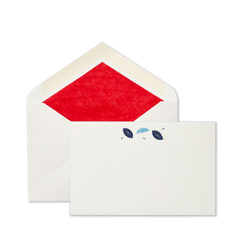 British Umbrellas Motif Correspondence Cards