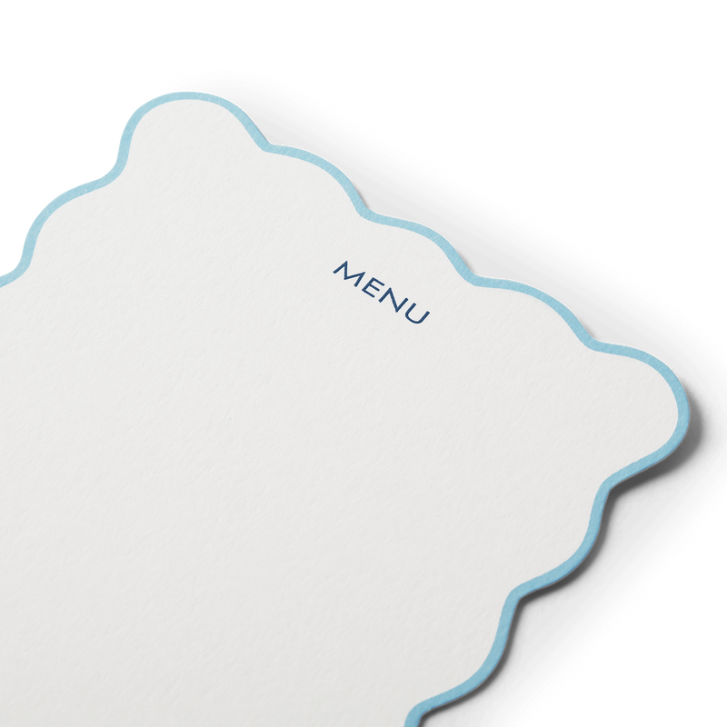 Menù stampati con cornice smerlata