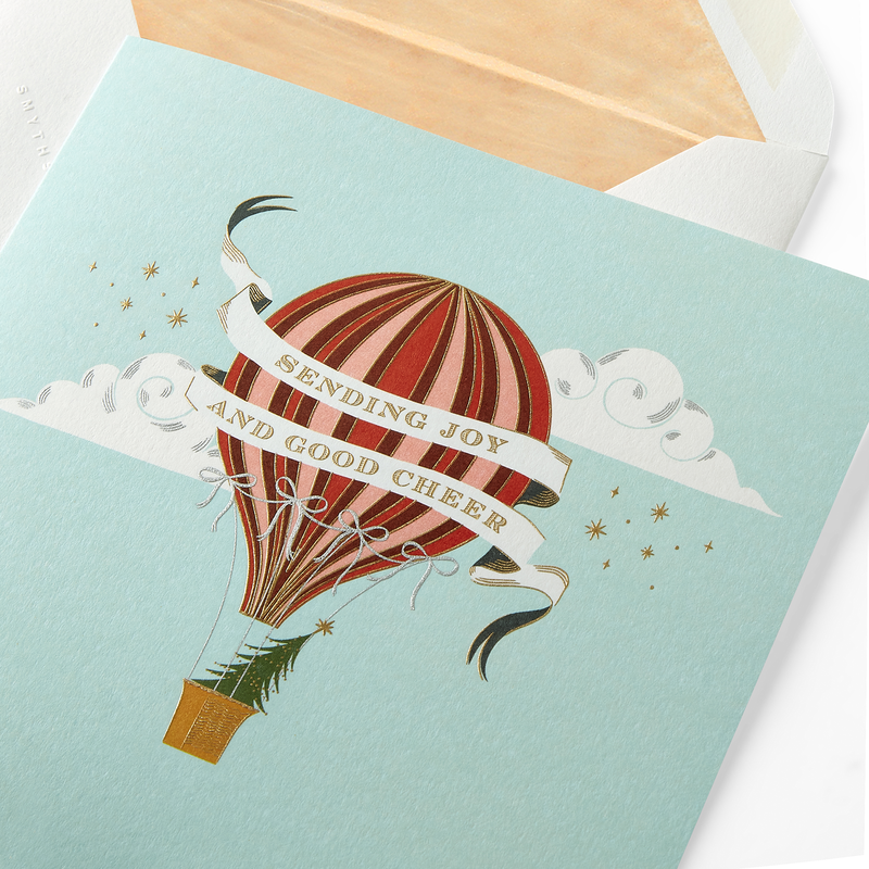 Hot Air Balloon Christmas Card