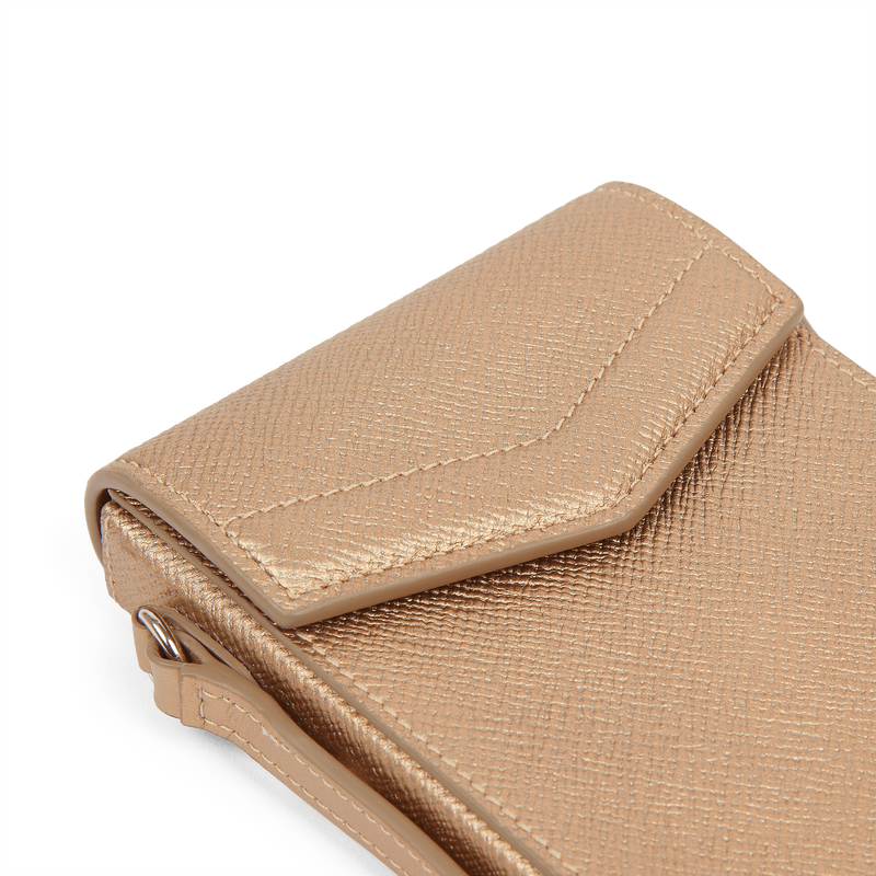 Smythson Envelope Phone Case Crossbody in Panama