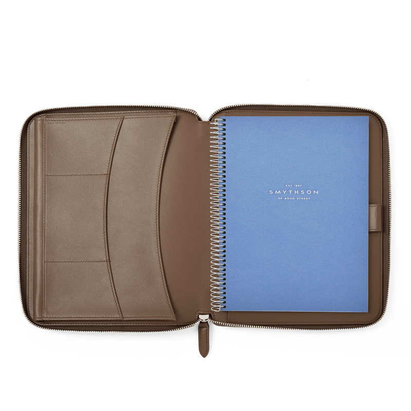 Smythson Cartella per scrittura A5 Panama con cerniera