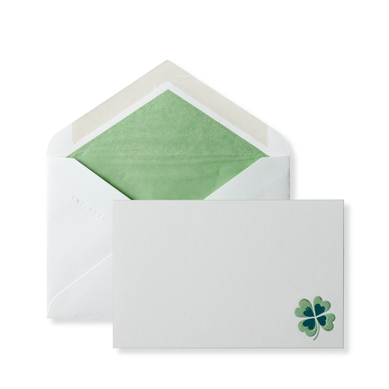Four Leaf Clover Motif Correspondence Cards