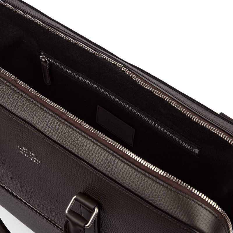 Smythson Slim Briefcase with Zip Front in Ludlow