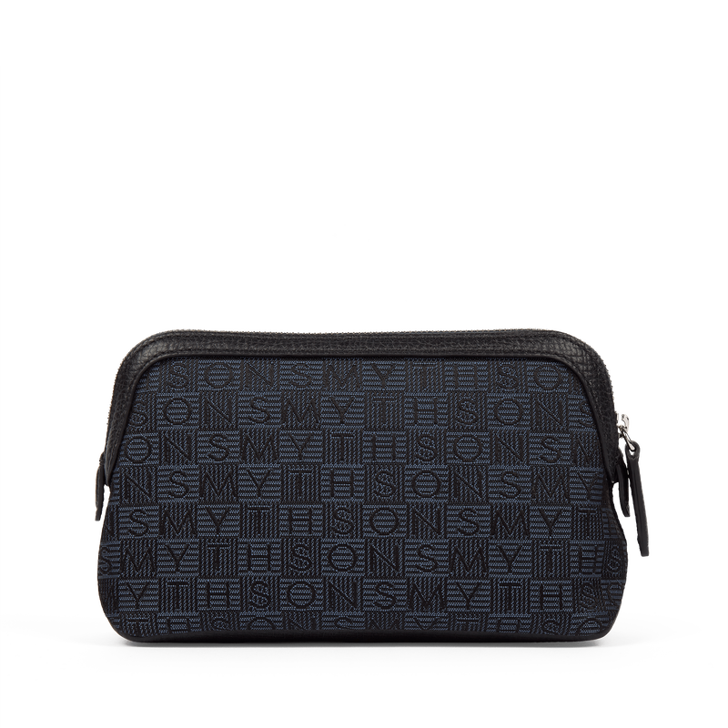 Smythson Reiseetui aus Canvas mit Stempeldesign