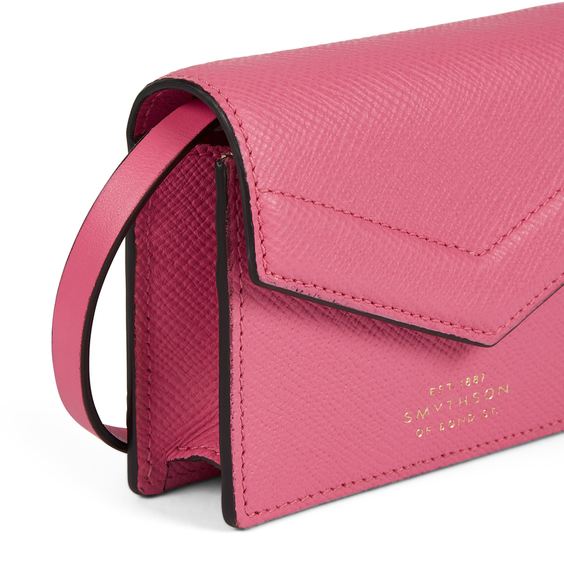 Smythson Envelope Card Case Crossbody in Panama