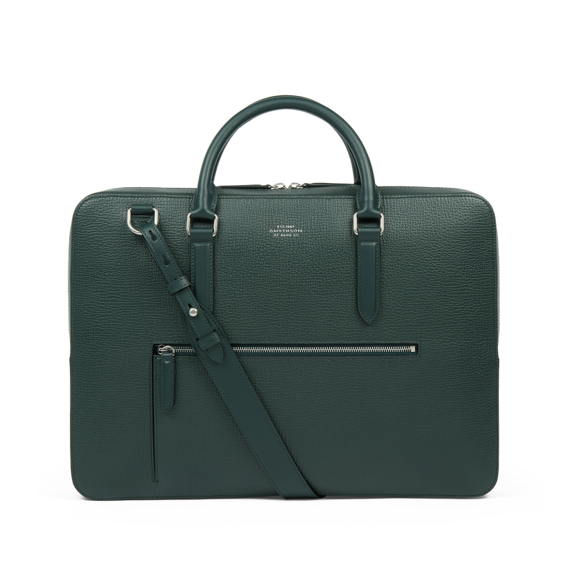 Slim Briefcase with Zip Front in Ludlow