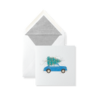 Set di biglietti natalizi con auto