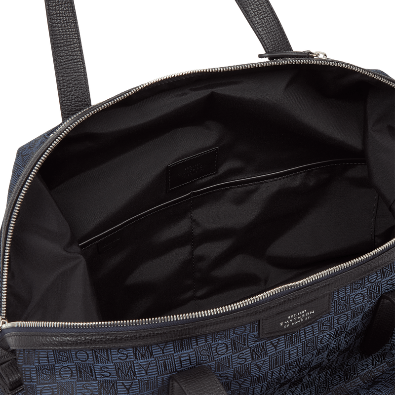 Smythson Small Travel Bag in Stamp Canvas