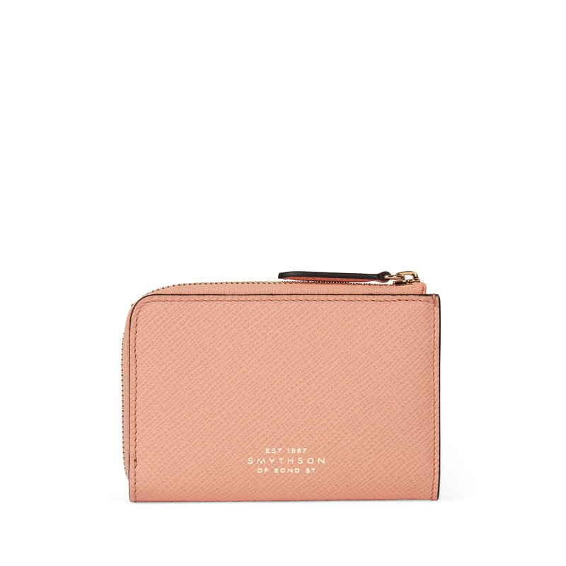 Smythson Portacarte Envelope dotato di pouch con cerniera in Panama