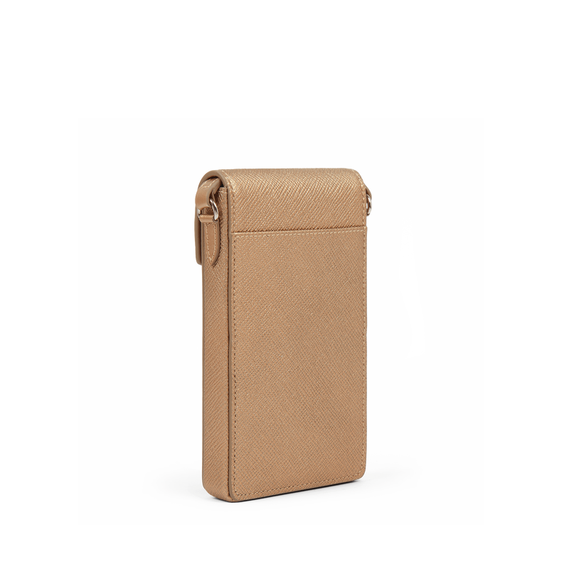 Smythson Envelope Phone Case Crossbody in Panama