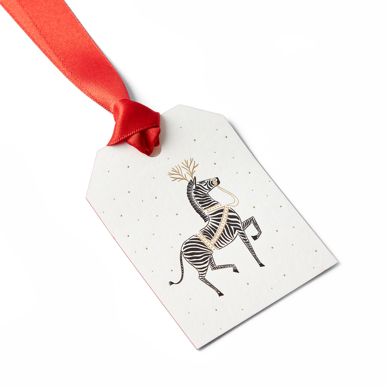 Smythson Set di etichette per regalo con zebra