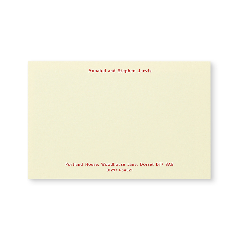 Kings Correspondence Card with Name and Address (Top and Bottom)