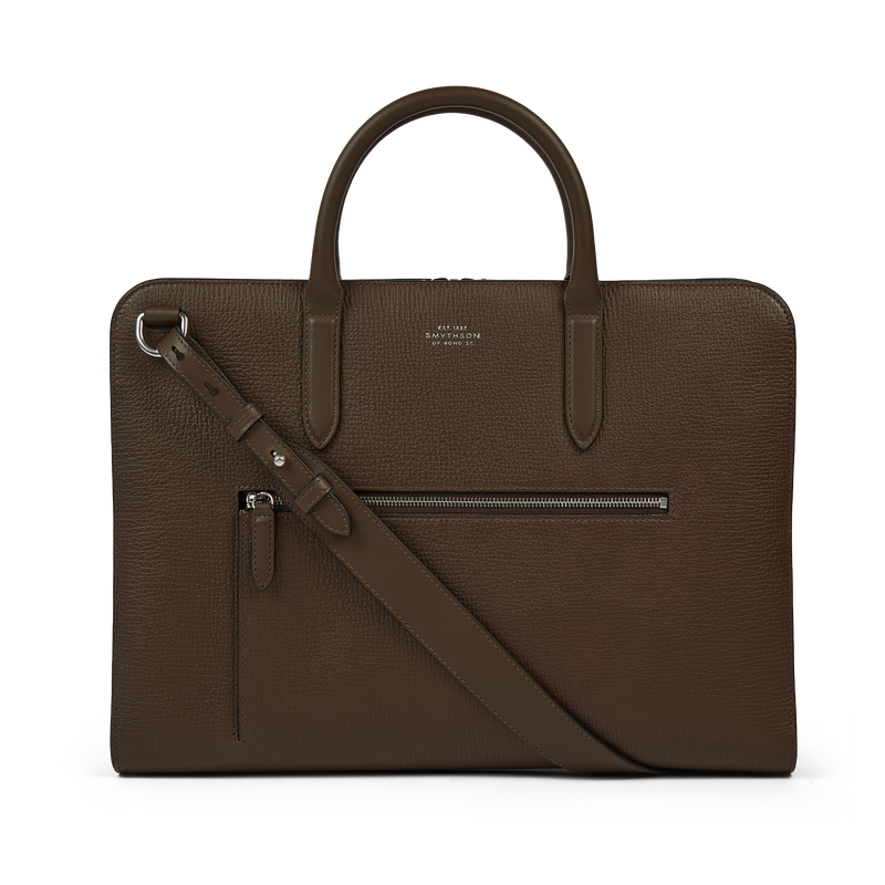 Ultra Slim Briefcase with Zip Front in Ludlow